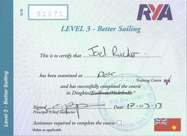 Image of RYA Level 3 Certification